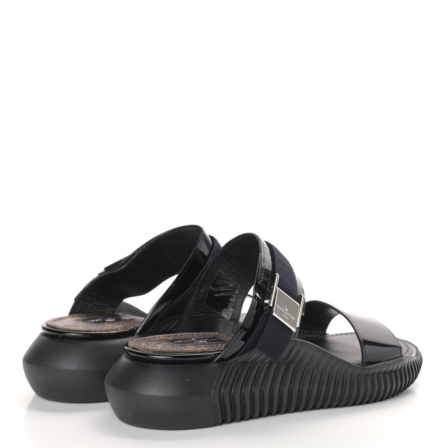 Louis Vuitton Patent Monogram Sandals 36 Black 8 of 13