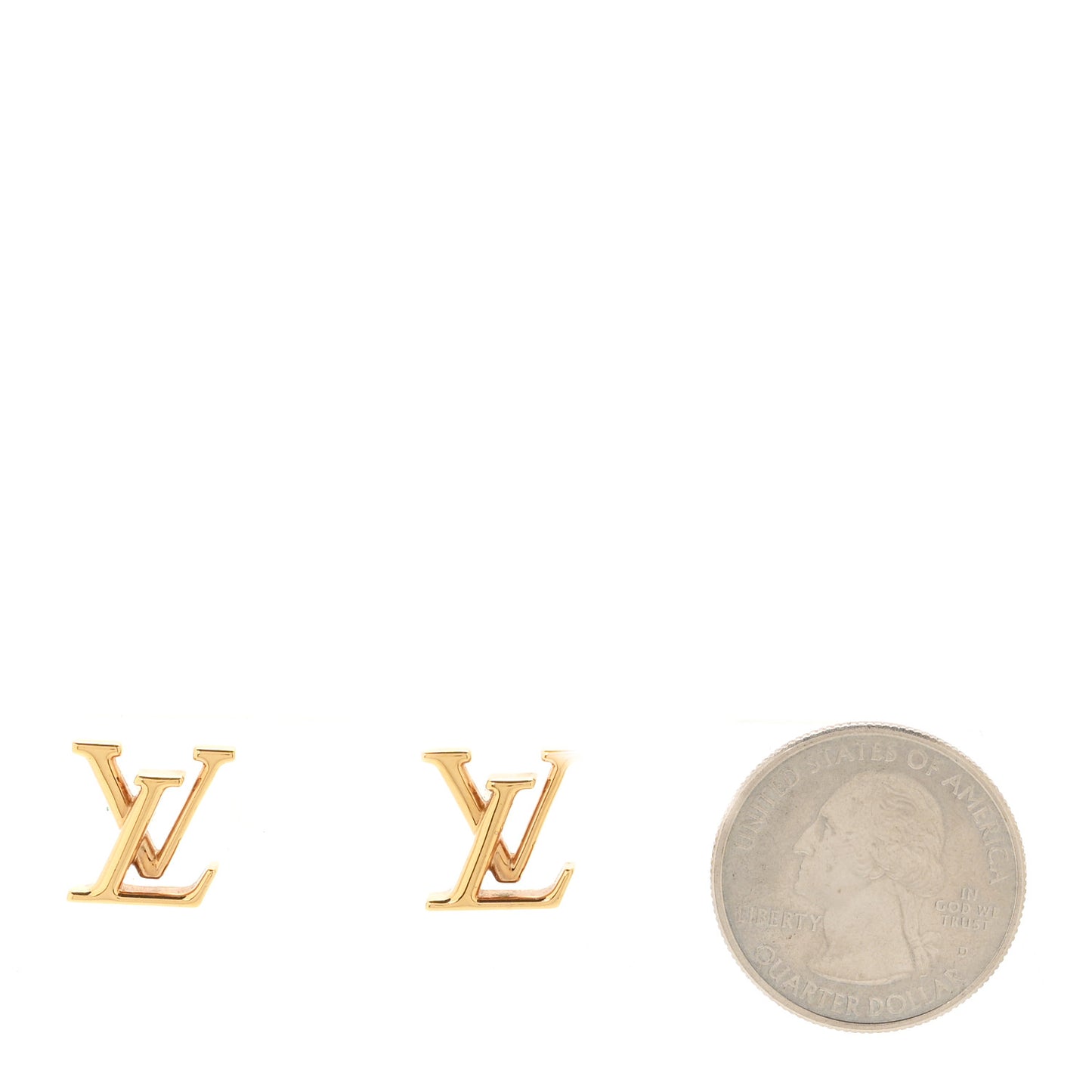 Metal Enamel LV Iconic Earrings Gold