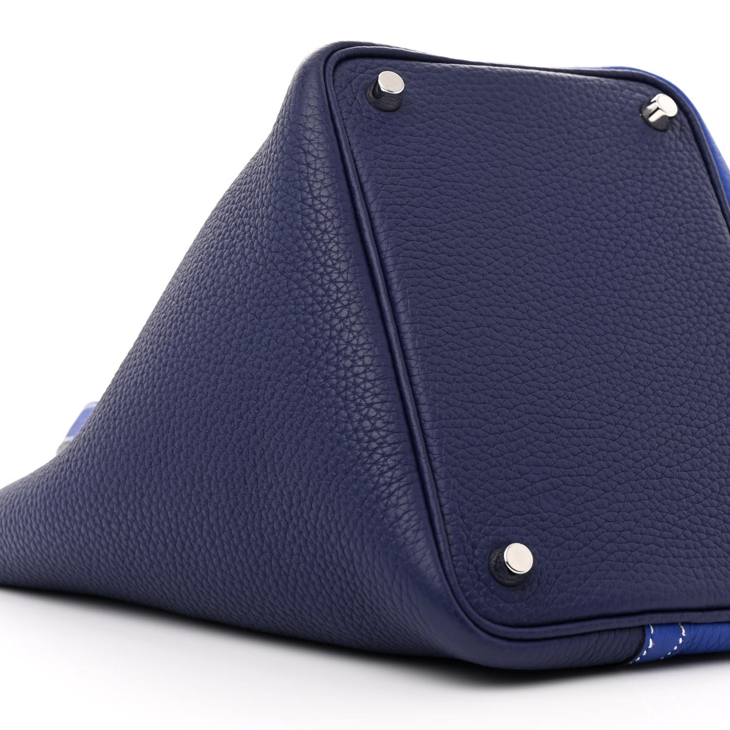 Taurillon Clemence Casaque Picotin Lock 18 PM Bleu Electrique Bleu Encre