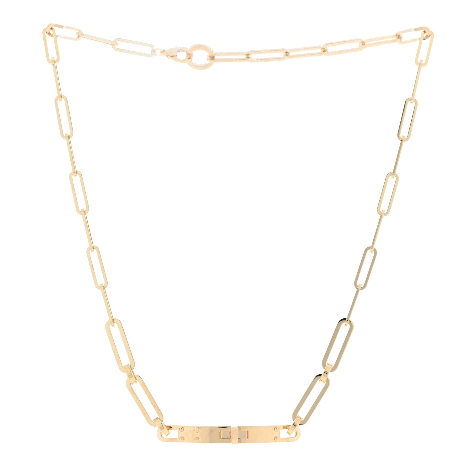 Hermes 18K Yellow Gold Kelly Chaine Choker Necklace 2 of 6