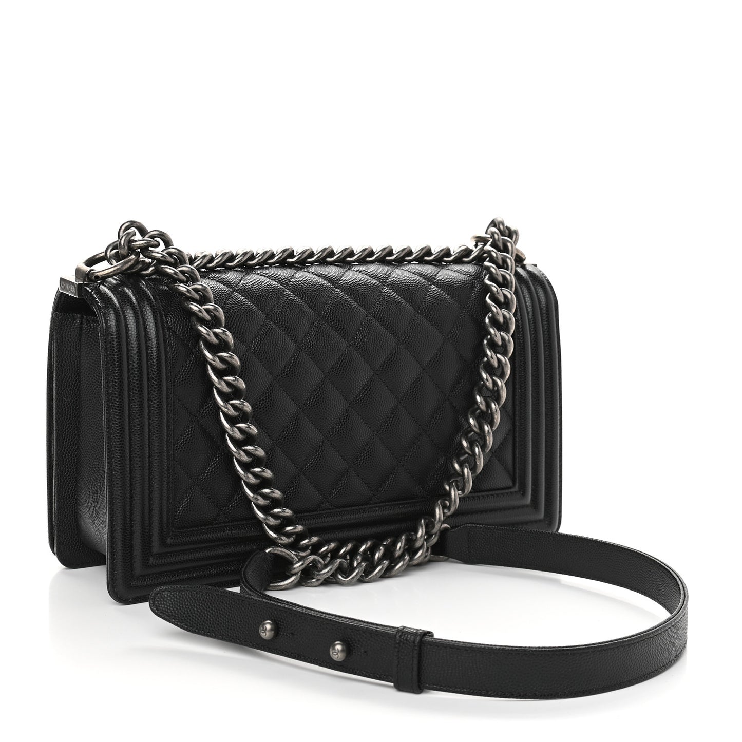 Caviar Quilted Medium Boy Flap Black