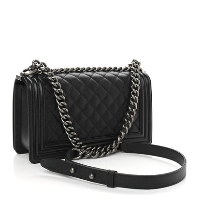 Chanel Caviar Quilted Medium Boy Flap Black 3 of 9
