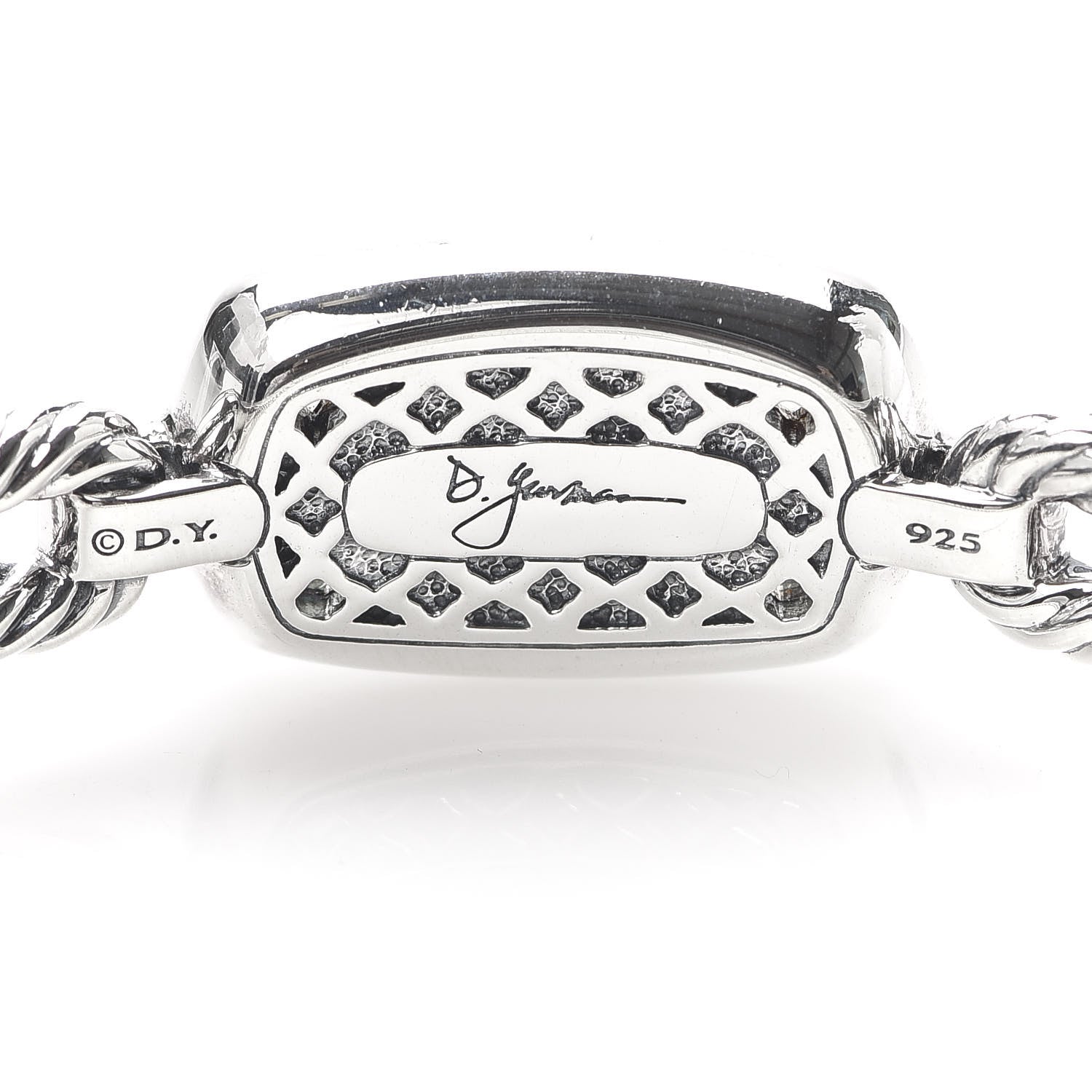 David Yurman Sterling Silver Diamond Prasiolite Elongated Albion Cable Bracelet 5 of 5