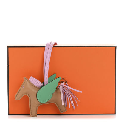 Hermes Milo Lambskin Grigri Rodeo Pegase Horse Bag Charm PM Chai Mauve Sylvestre Menthe 5 of 5