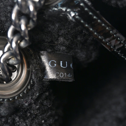 Gucci Patent Shearling Medium Soho Chain Shoulder Bag Black 10 of 19