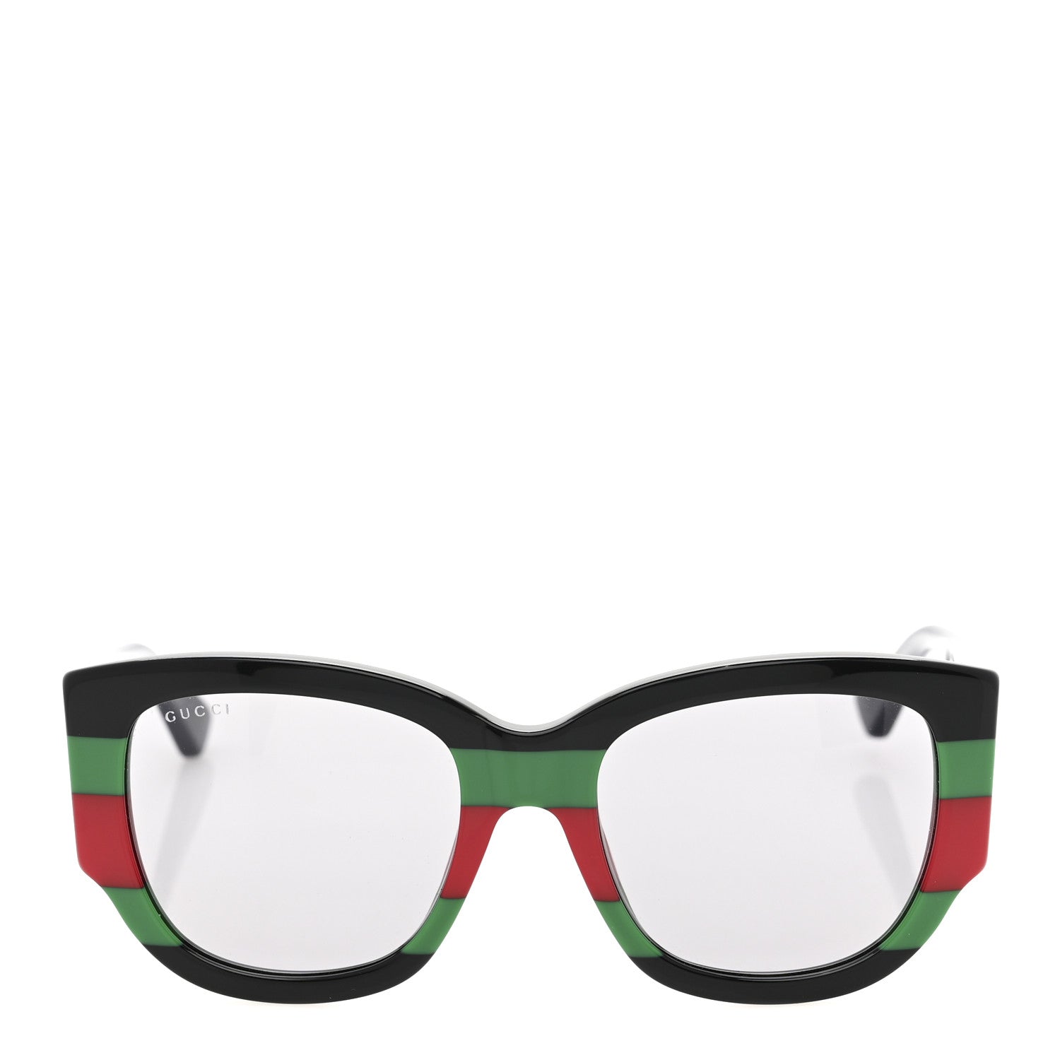 Gucci Acetate Web Oversized Frame Rectangle Sunglasses GG0276S Black Green Red 2 of 8
