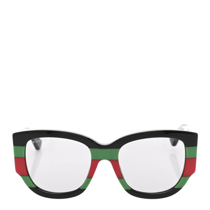 Gucci Acetate Web Oversized Frame Rectangle Sunglasses GG0276S Black Green Red 2 of 8
