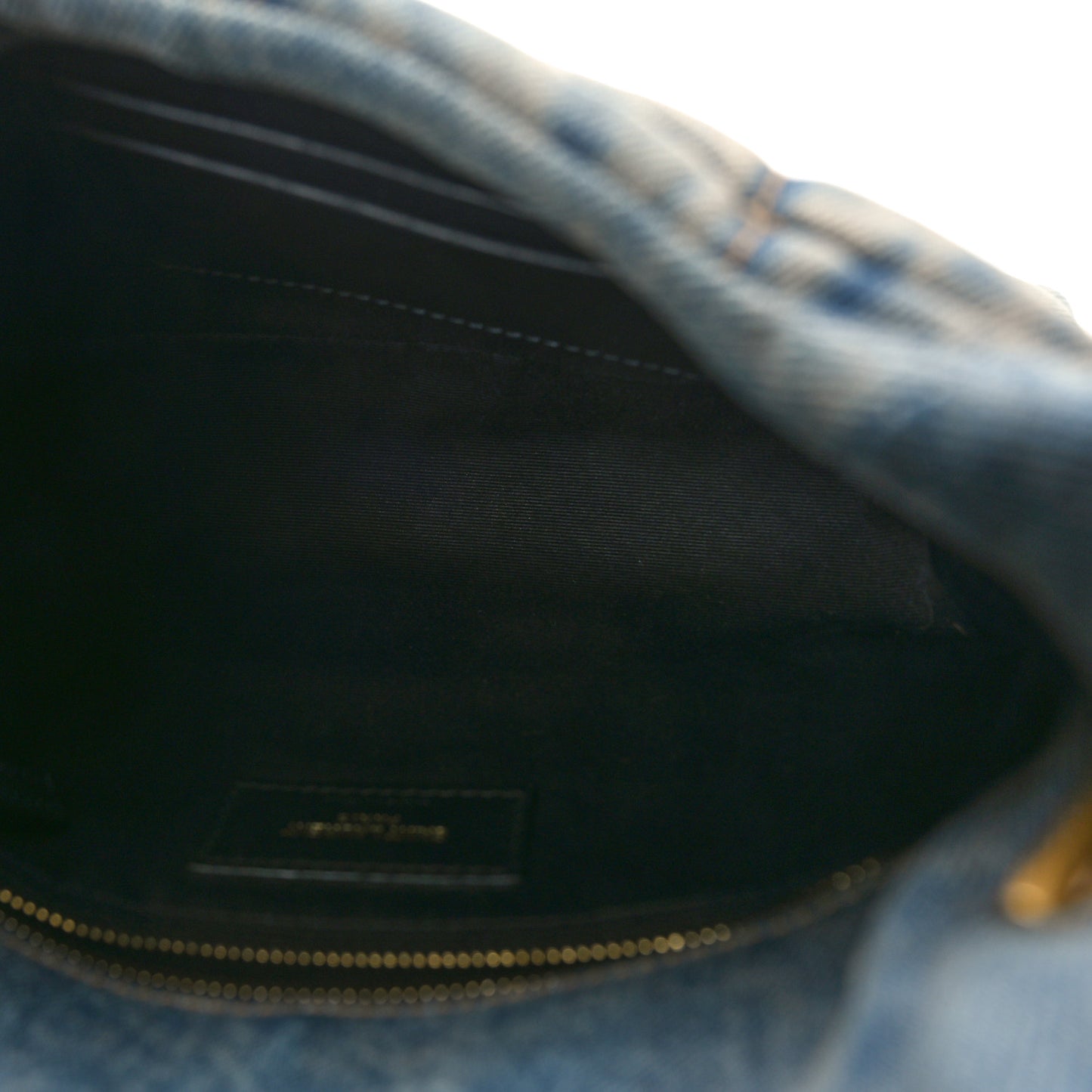 Denim Quilted Toy Loulou Puffer Monogram Chain Satchel Blue Black