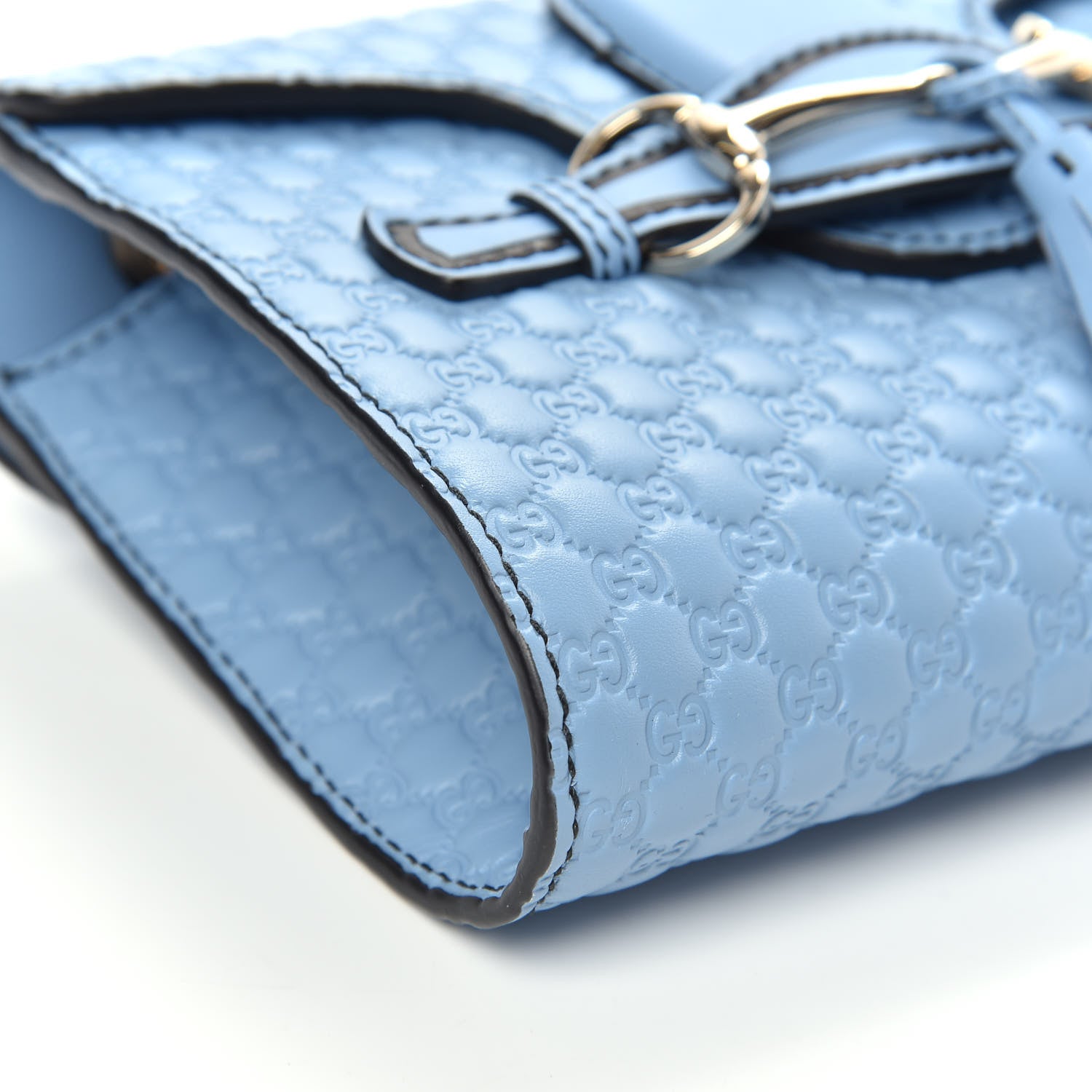 Gucci Soft Microguccissima Mini Emily Chain Shoulder Bag Mineral Blue 8 of 10