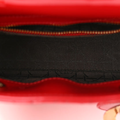 Christian Dior Patent Cannage Mini Lady Dior Red 5 of 9
