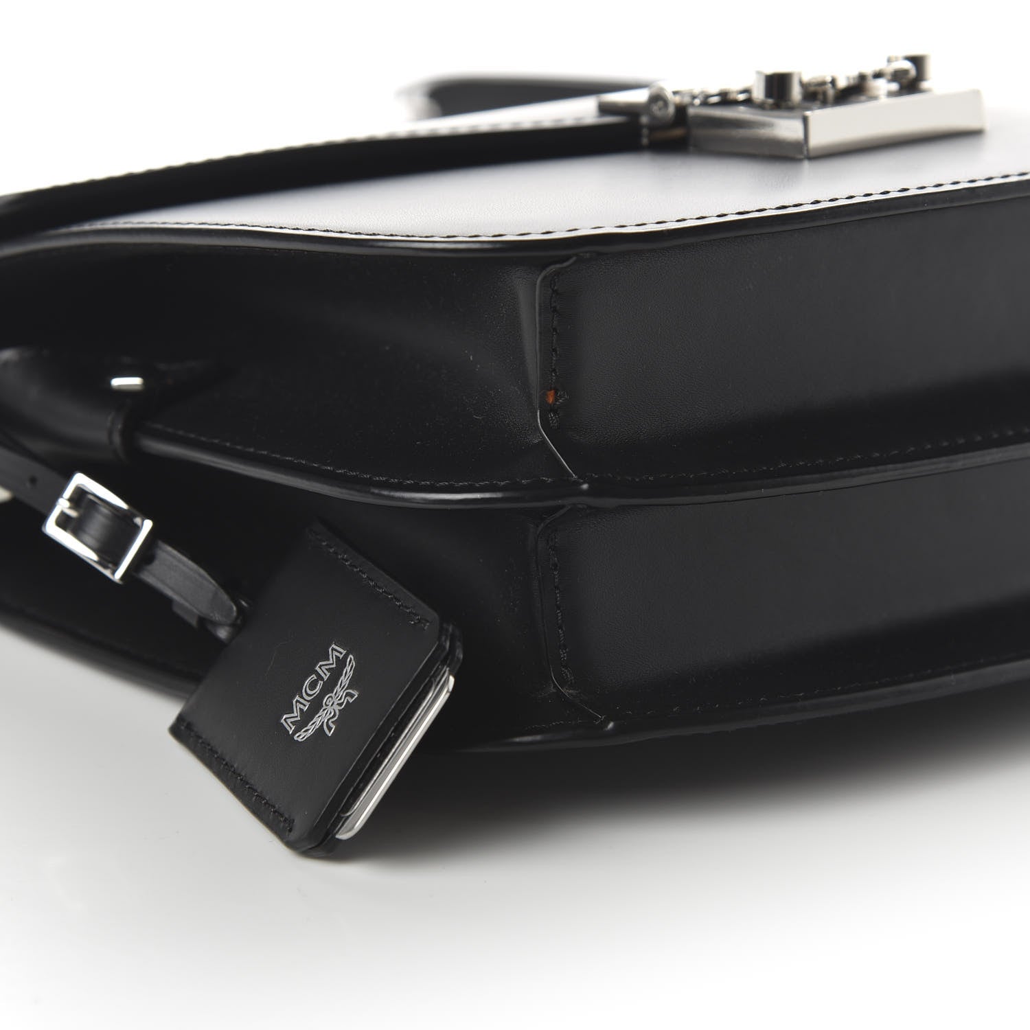 MCM Calfskin Small Patricia Crossbody Bag Black 6 of 9