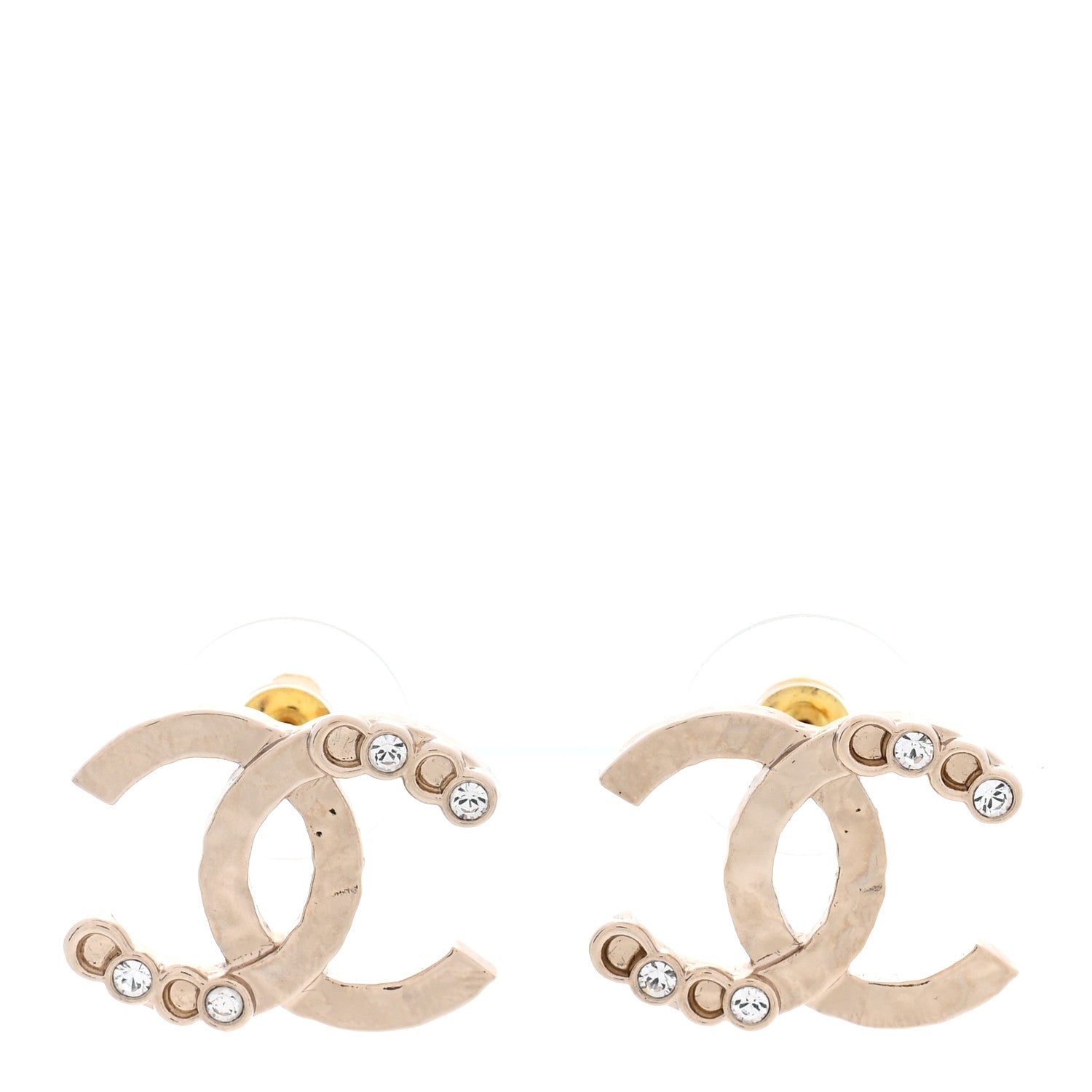 Chanel Crystal CC Earrings Gold 1 of 5
