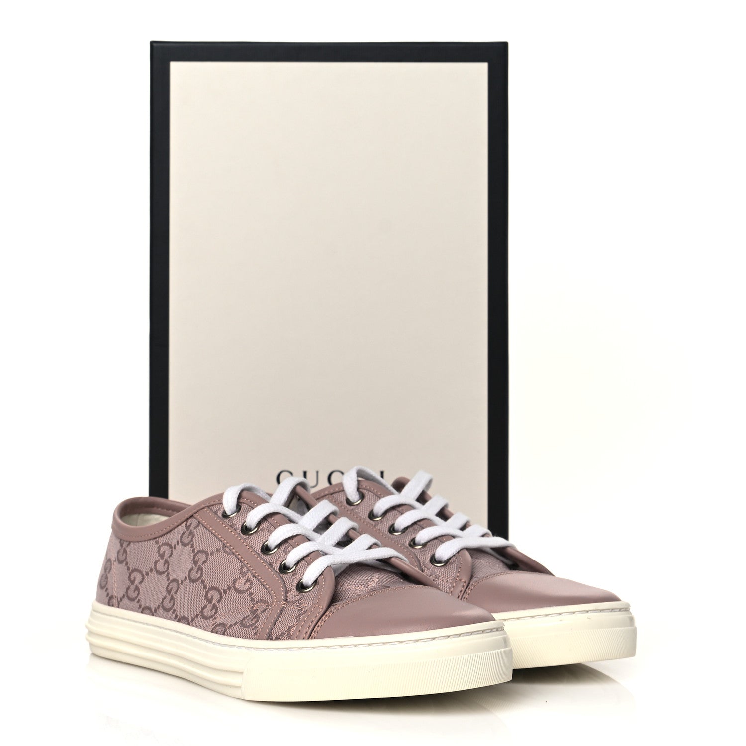 Gucci GG Monogram Calfskin Womens Low Top Sneakers 36.5 Pink Soft Pink 9 of 9