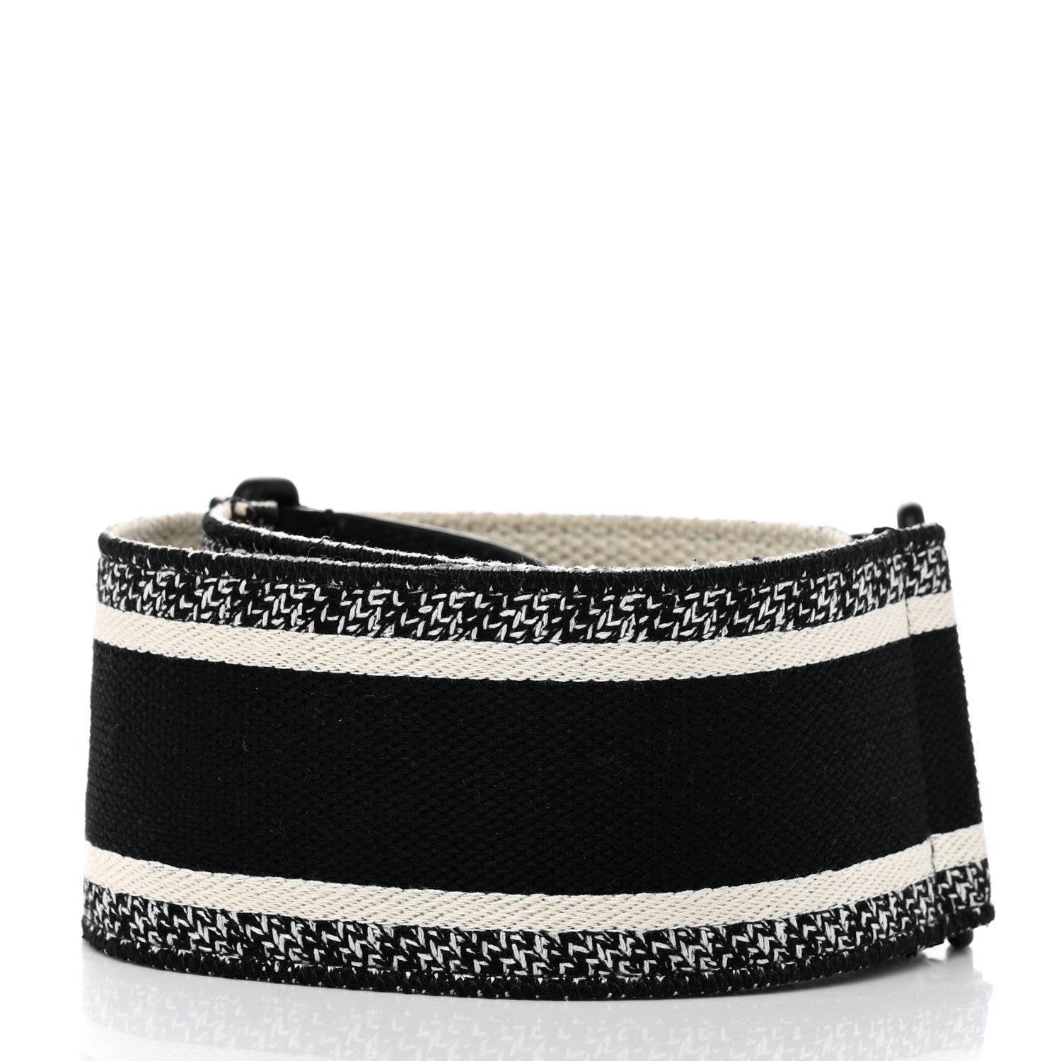Christian Dior Canvas Embroidered Shoulder Strap Black Ultramatte 2 of 6