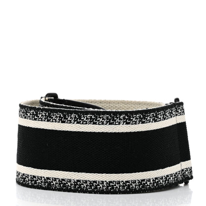 Christian Dior Canvas Embroidered Shoulder Strap Black Ultramatte 2 of 6