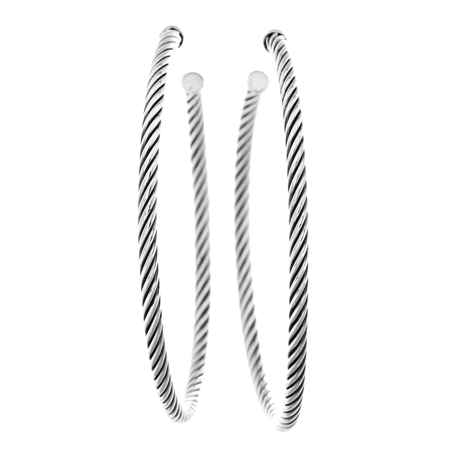Sterling Silver Extra Large Cable Classics Hoop Earrings