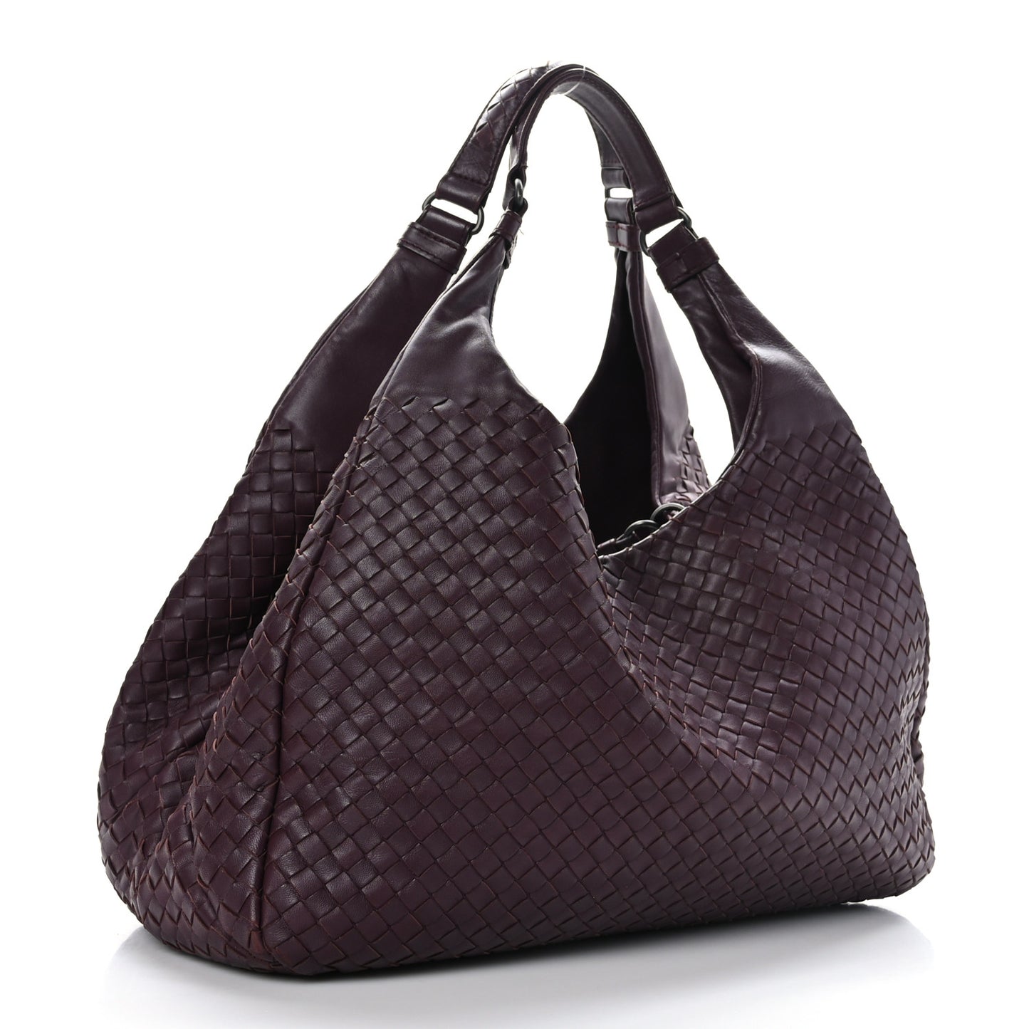 Nappa Intrecciato Large Campana Hobo Grape