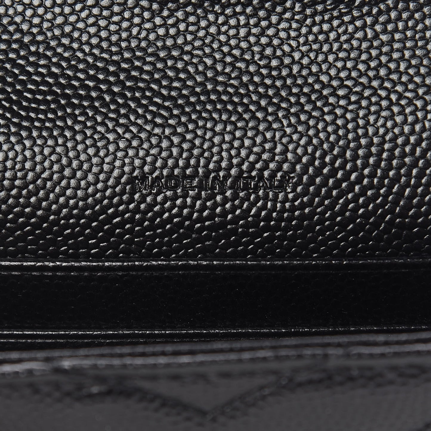 Grain De Poudre Matelasse Chevron Small Monogram Envelope Wallet Black