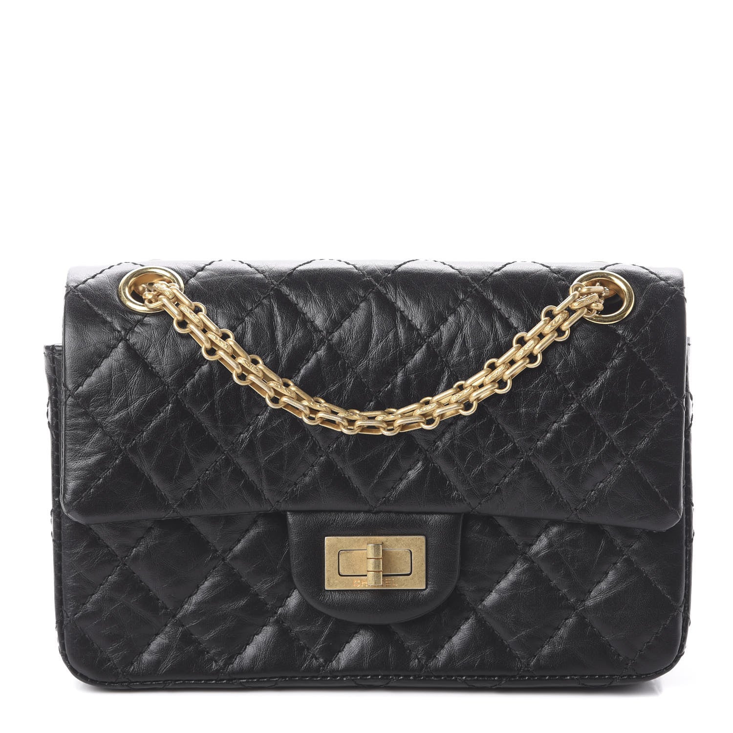 Chanel Aged Calfskin Quilted 2.55 Reissue Mini Flap Black 1 of 8