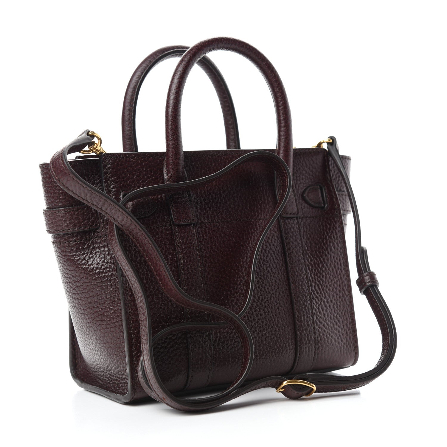 Mulberry Small Classic Grain Micro Bayswater Zip Tote Oxblood 3 of 9