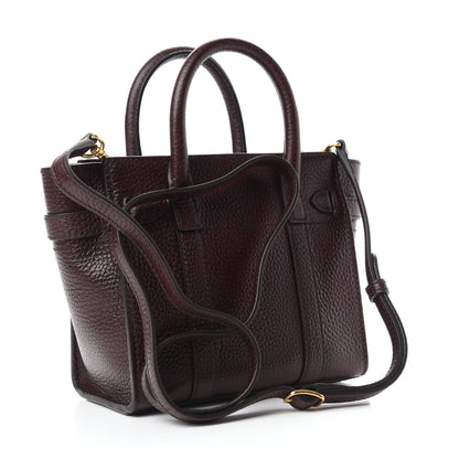 Mulberry Small Classic Grain Micro Bayswater Zip Tote Oxblood 3 of 9