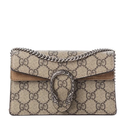 Gucci GG Supreme Monogram Super Mini Dionysus Shoulder Bag Taupe 1 of 12