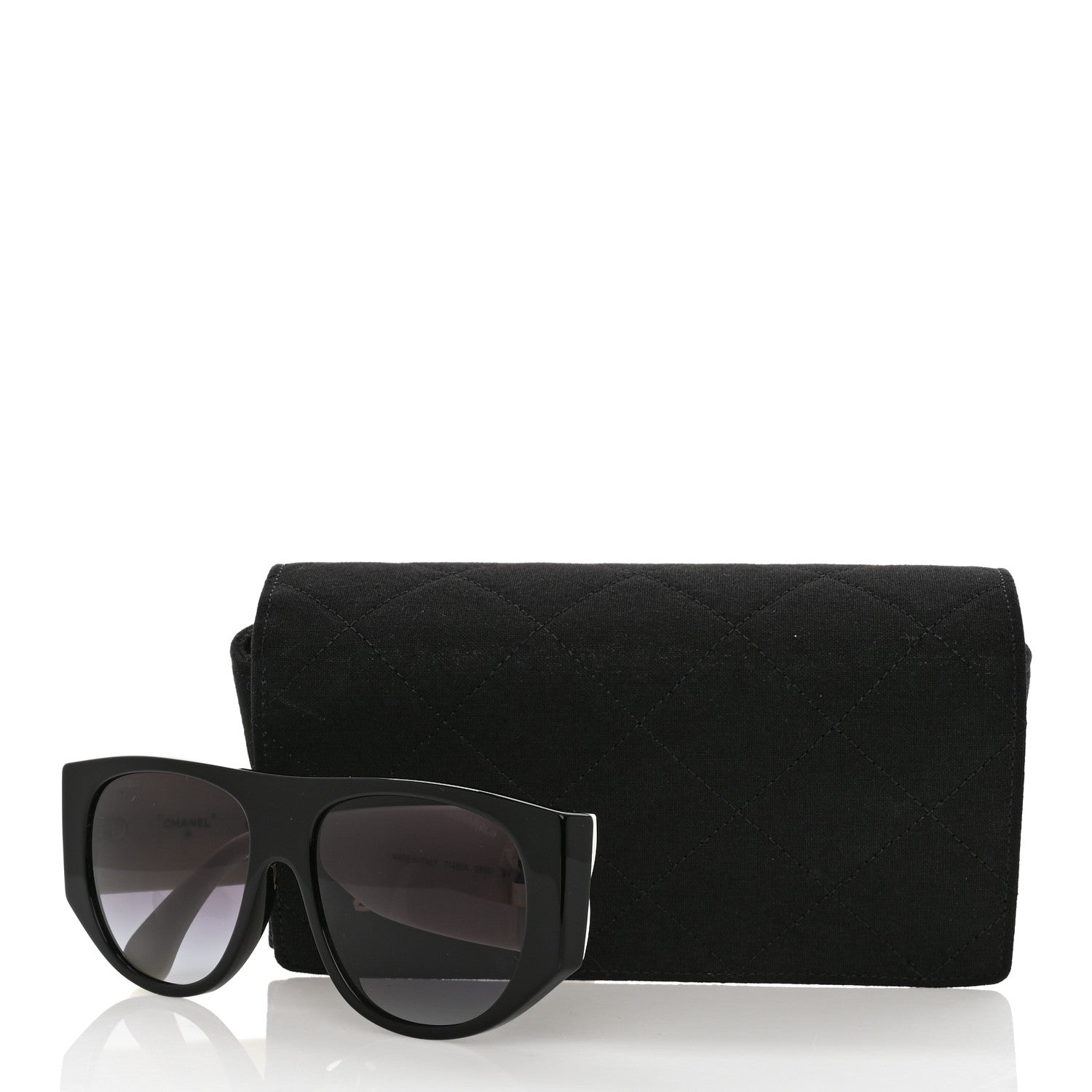 Chanel Acetate Quilted CC Pilot Sunglasses 71465 White Black 12 of 12