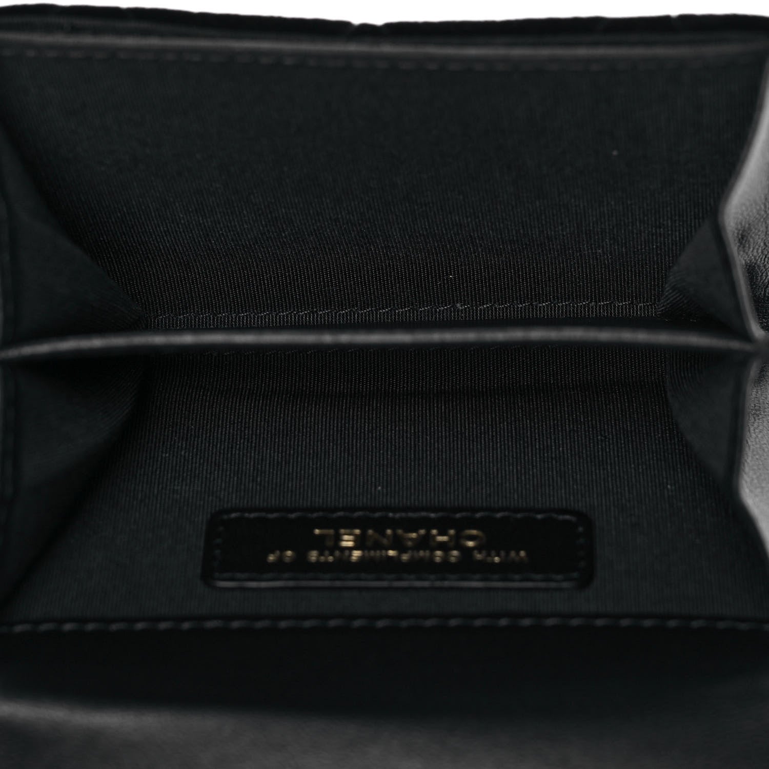 Chanel Velvet Quilted Flap Card Holder Black 7 of 10
