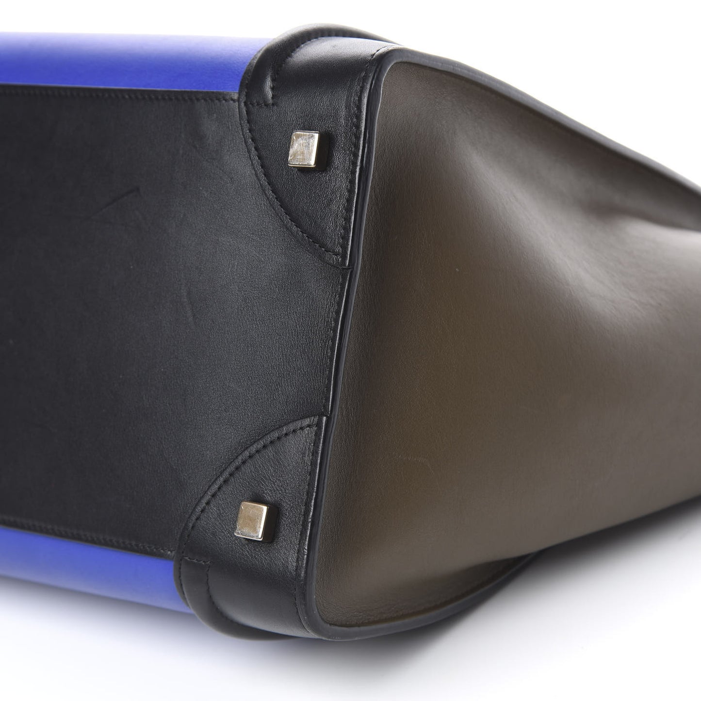Grained Calfskin Mini Tri-Color Luggage Indigo