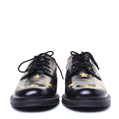 Gucci Patent Bee Star Embroidered Womens Derby Loafers 35 Black 5 of 14