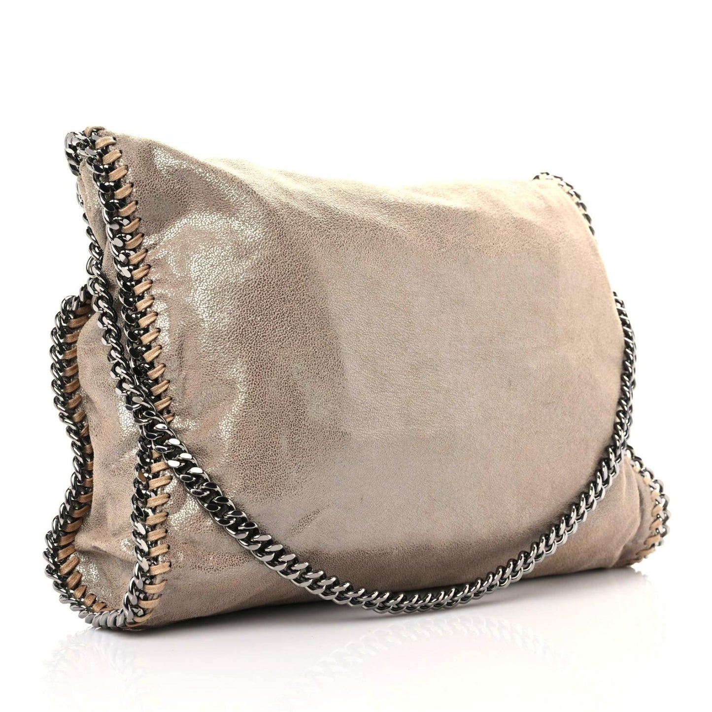 Shaggy Deer Falabella Fold Over Tote Taupe