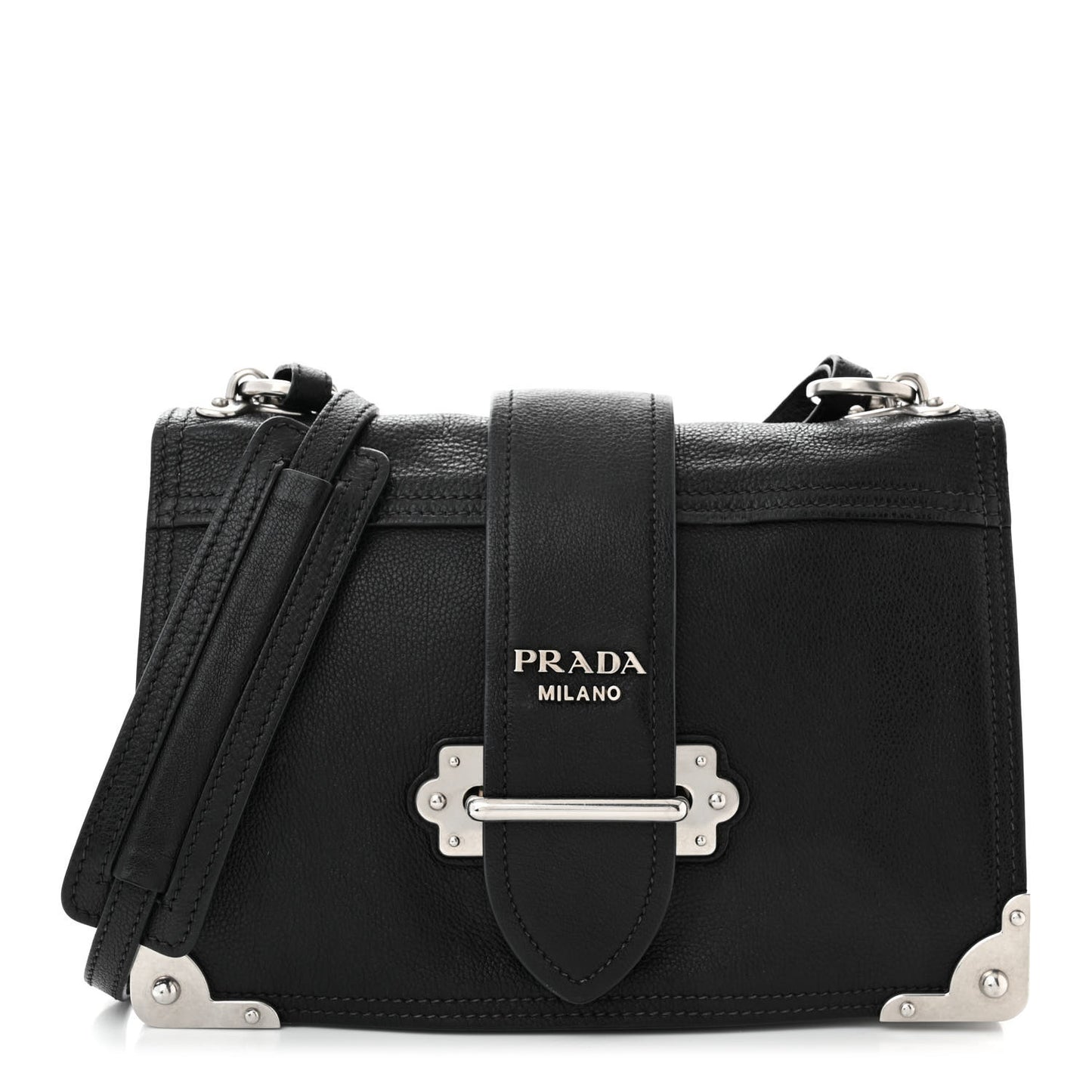 Glace Calf Large Soft Cahier Bag Black Astrale