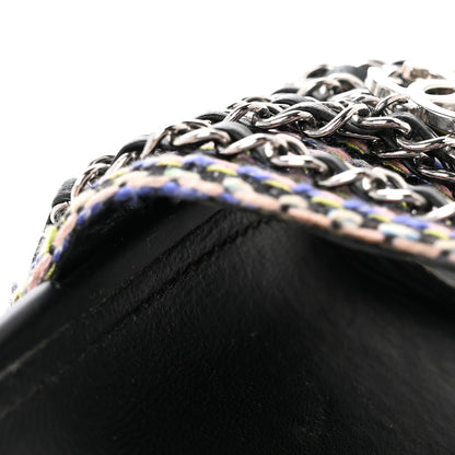 Chanel Satin Canvas Chain Slides Sandals Flats 37.5 Marine 12 of 12