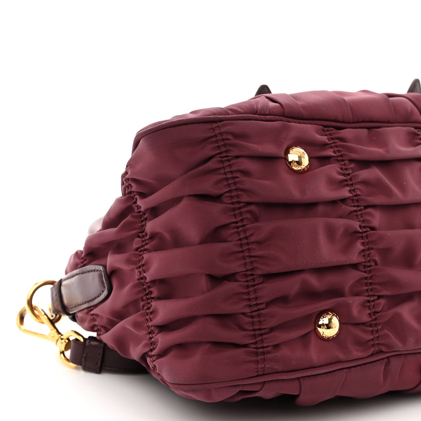 Tessuto Nylon Nappa Gaufre Shopping Satchel Granato