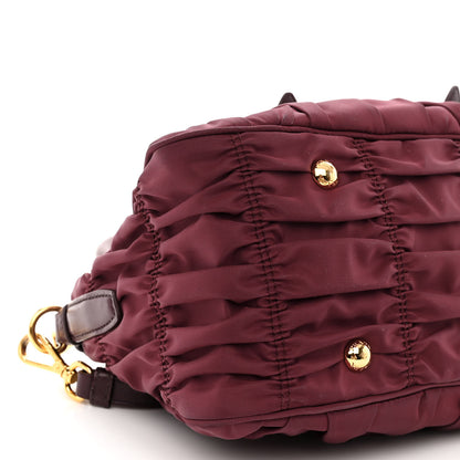 Prada Tessuto Nylon Nappa Gaufre Shopping Satchel Granato 11 of 14