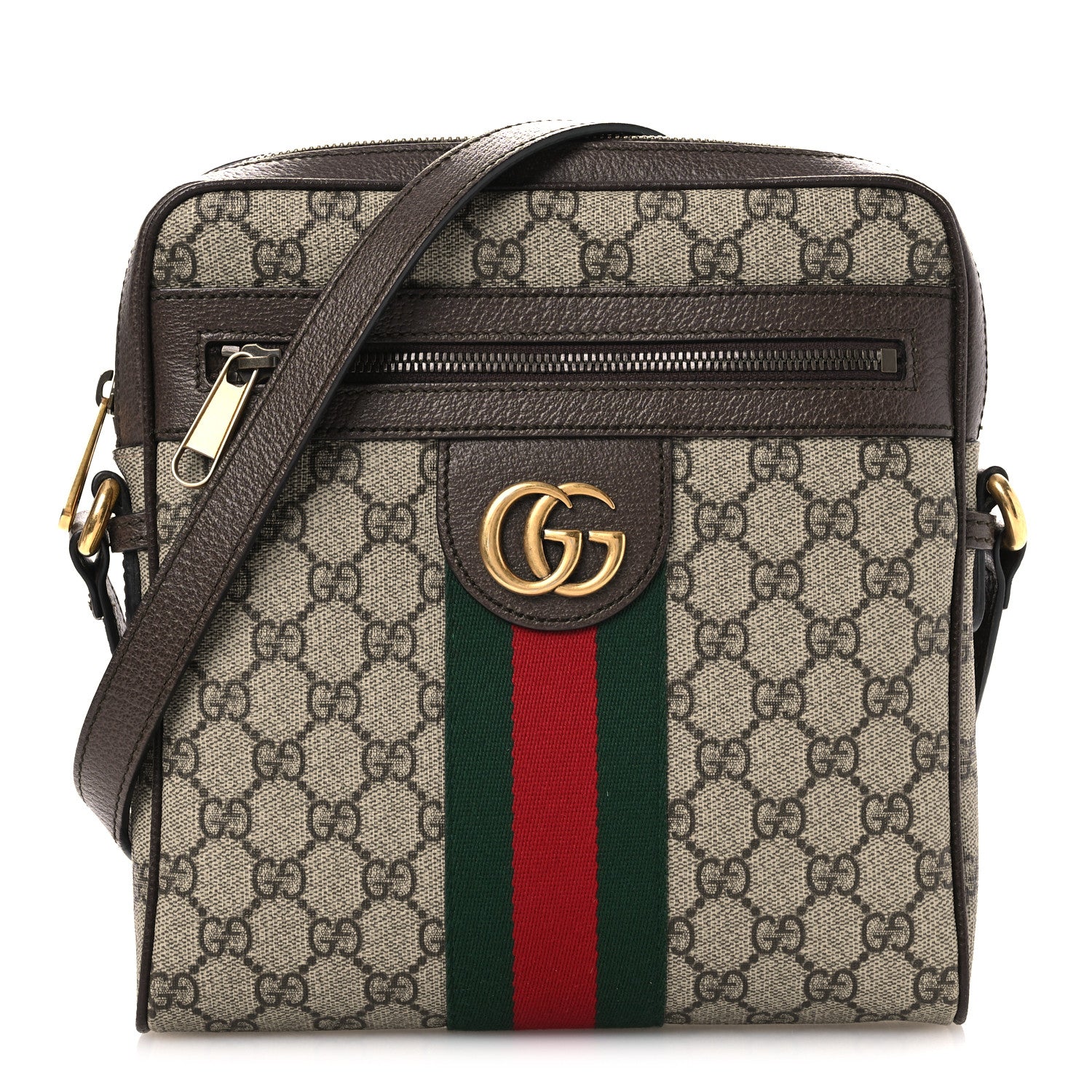 Gucci GG Supreme Monogram Web Small Ophidia Messenger Bag Brown 1 of 11