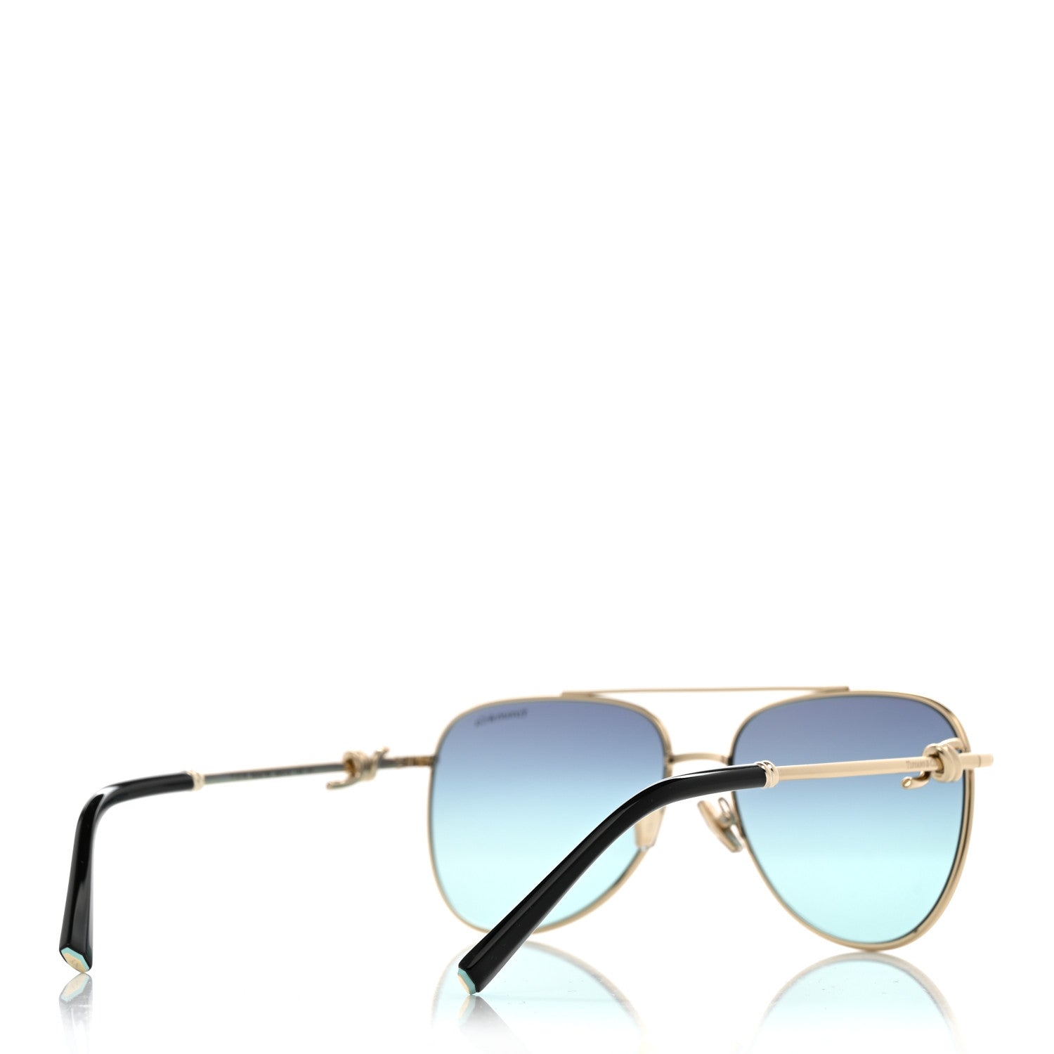 Tiffany Metal Knot Aviator Sunglasses TF3116 Pale Gold 4 of 9