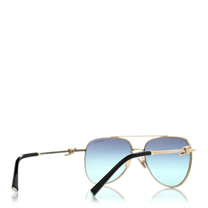 Tiffany Metal Knot Aviator Sunglasses TF3116 Pale Gold 4 of 9