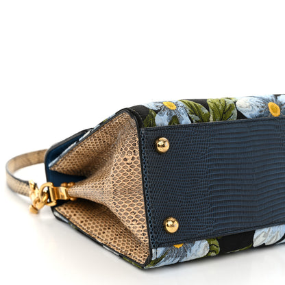 Dolce & Gabbana Lizard Embossed Floral Printed Welcome Satchel Multicolor 8 of 9