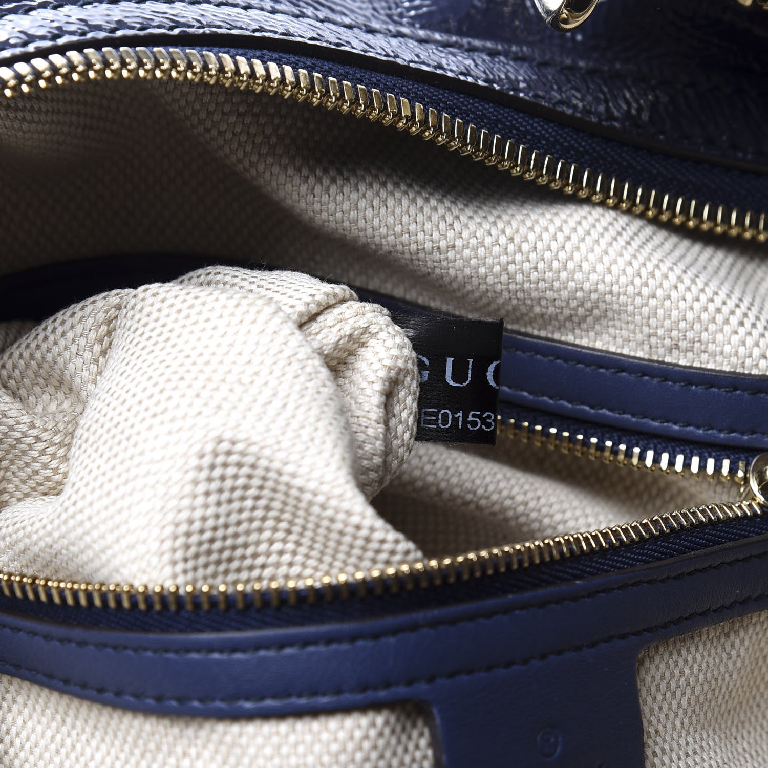 Gucci Patent Medium Soho Chain Hobo Uniform Blue 7 of 11