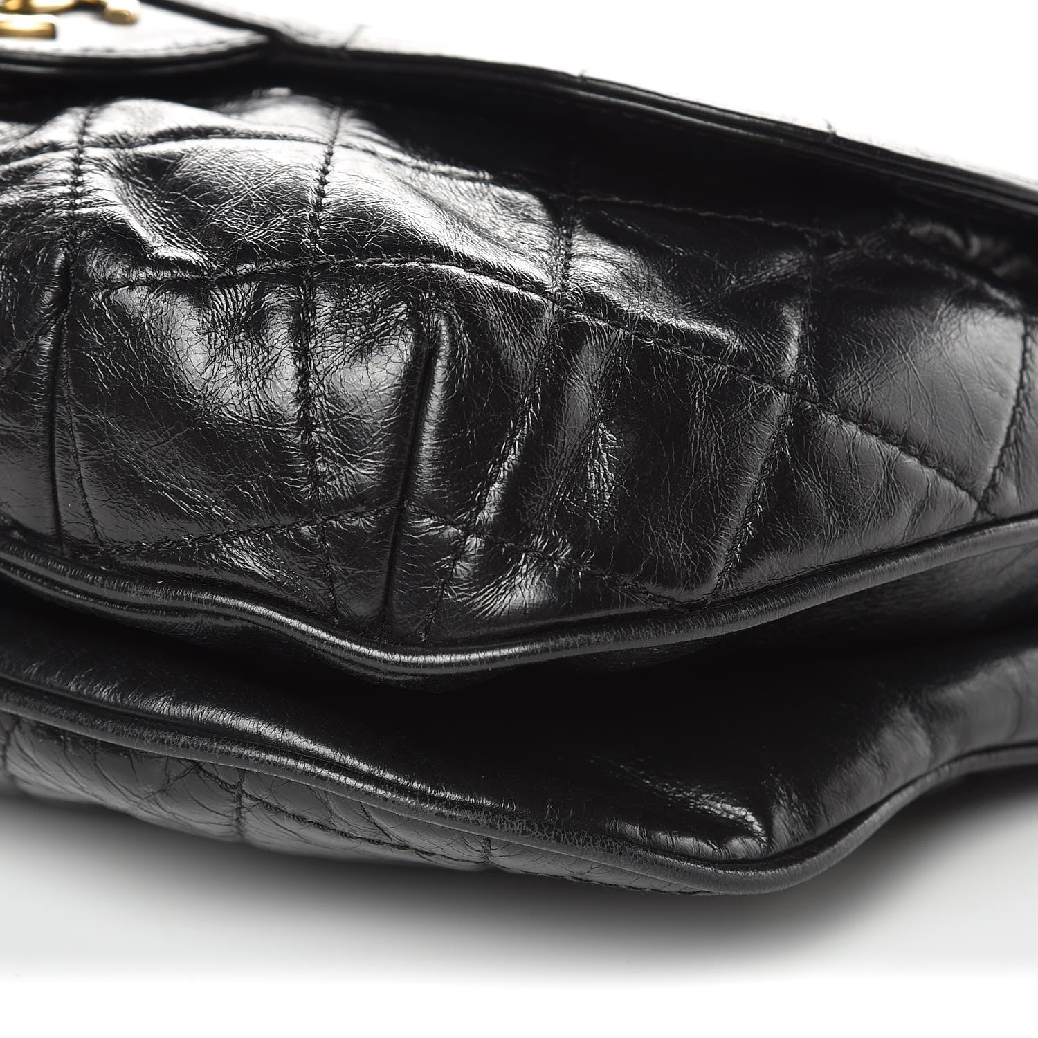 Chanel Aged Glazed Calfskin Quilted Large Bubble CC Flap Black 6 of 9