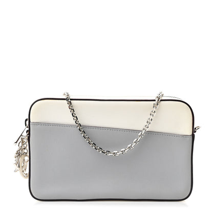 Christian Dior Calfskin Chain Wallet Grey Off White 1 of 13