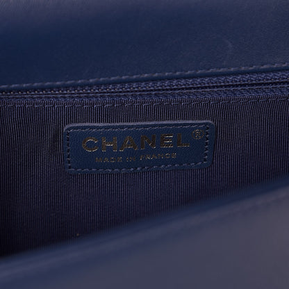 Chanel Lambskin Quilted New Medium Boy Flap Blue 6 of 7
