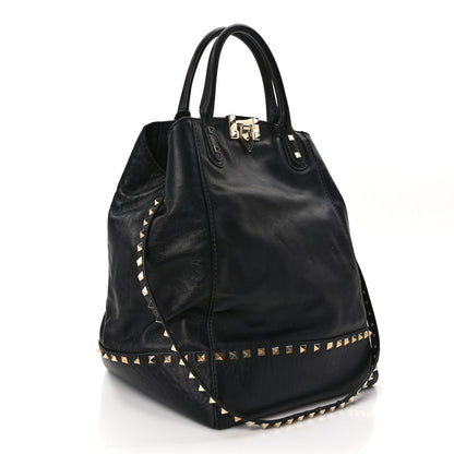 Valentino Garavani Calfskin Rockstud New Dome Bucket Tote Black 3 of 15