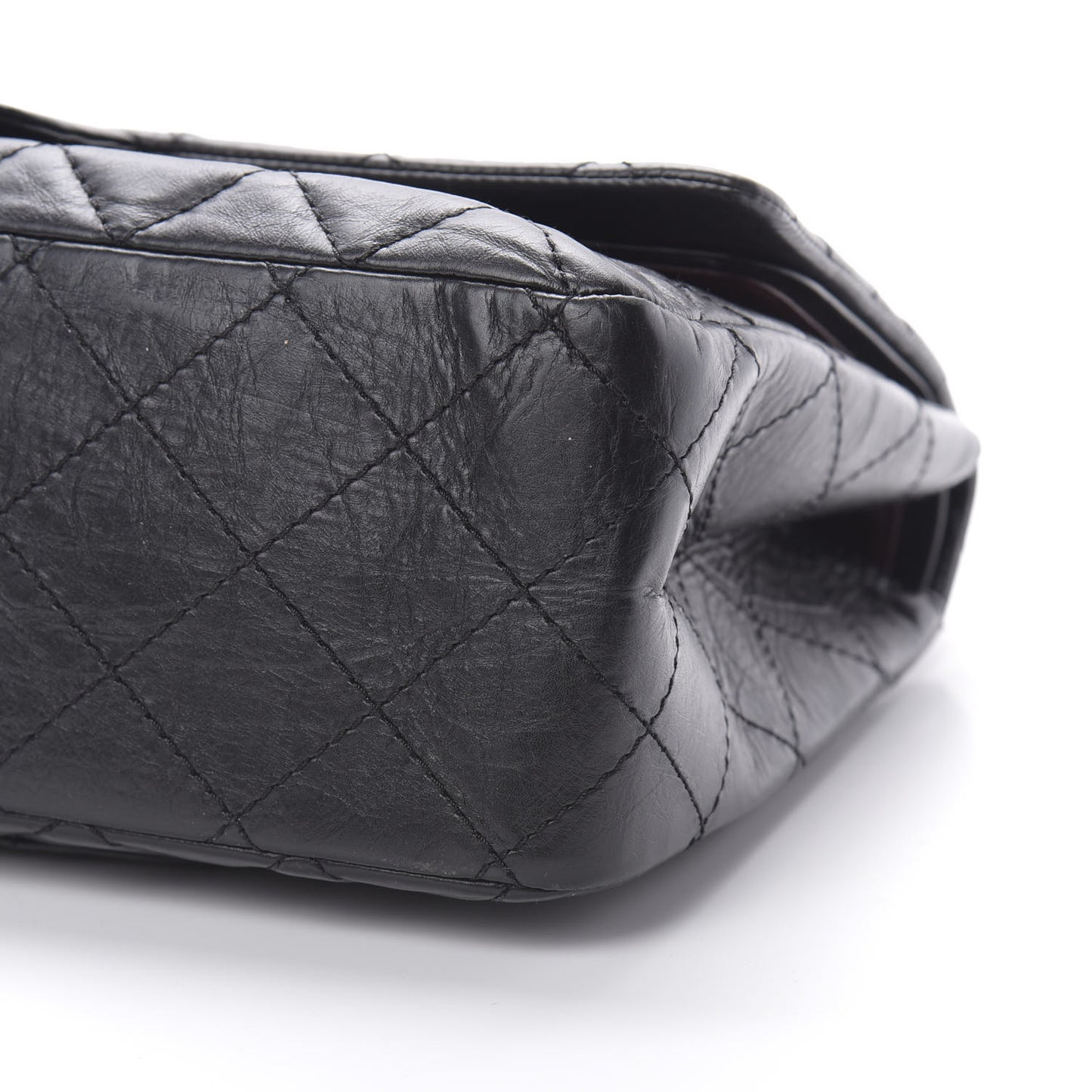 Aged Calfskin Quilted 2.55 Reissue 227 Flap Black