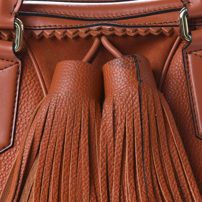 Burberry Grainy Calfskin Suede Prorsum Tassel Bowling Bag Orange 9 of 9