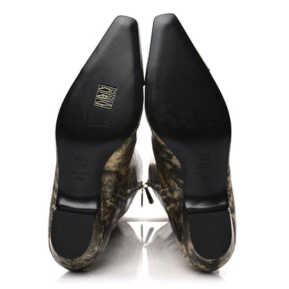 Chanel Laminated Goatskin High Boots 39.5 Gold 5 of 8