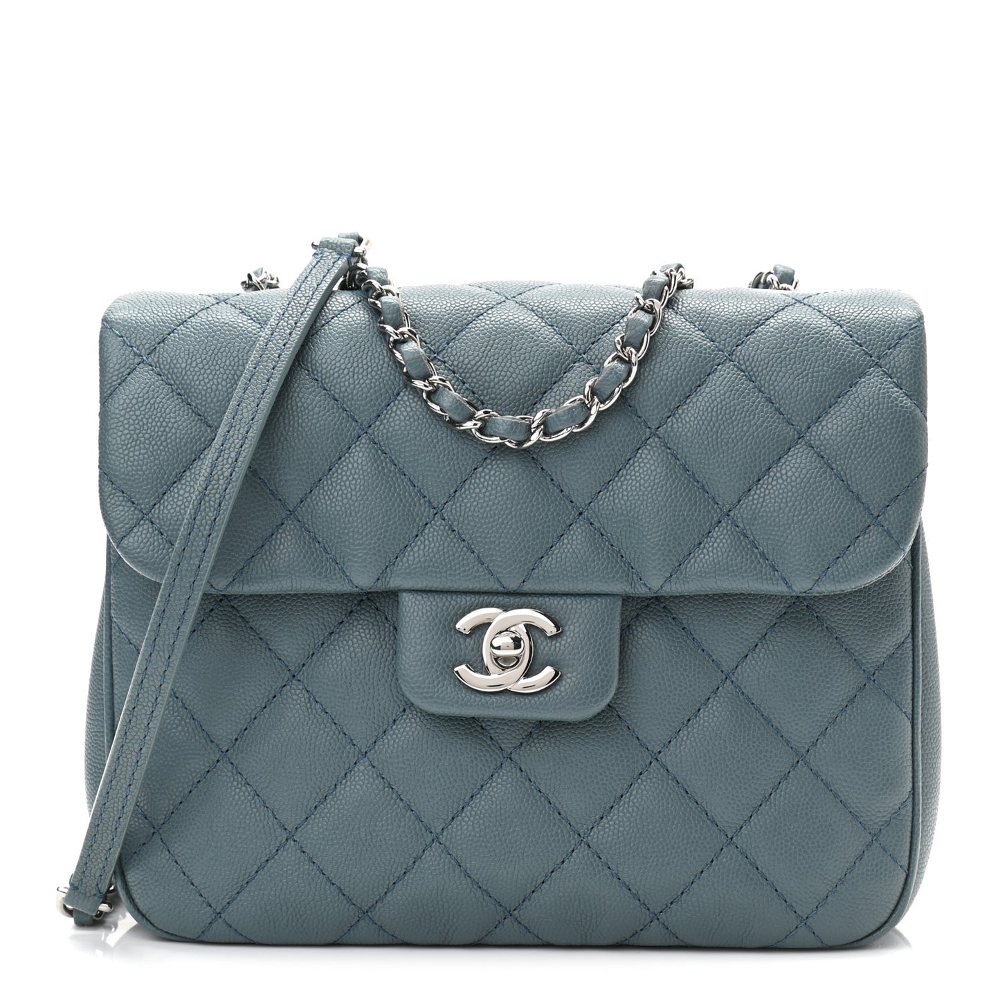 Caviar Quilted Medium Urban Companion Flap Blue
