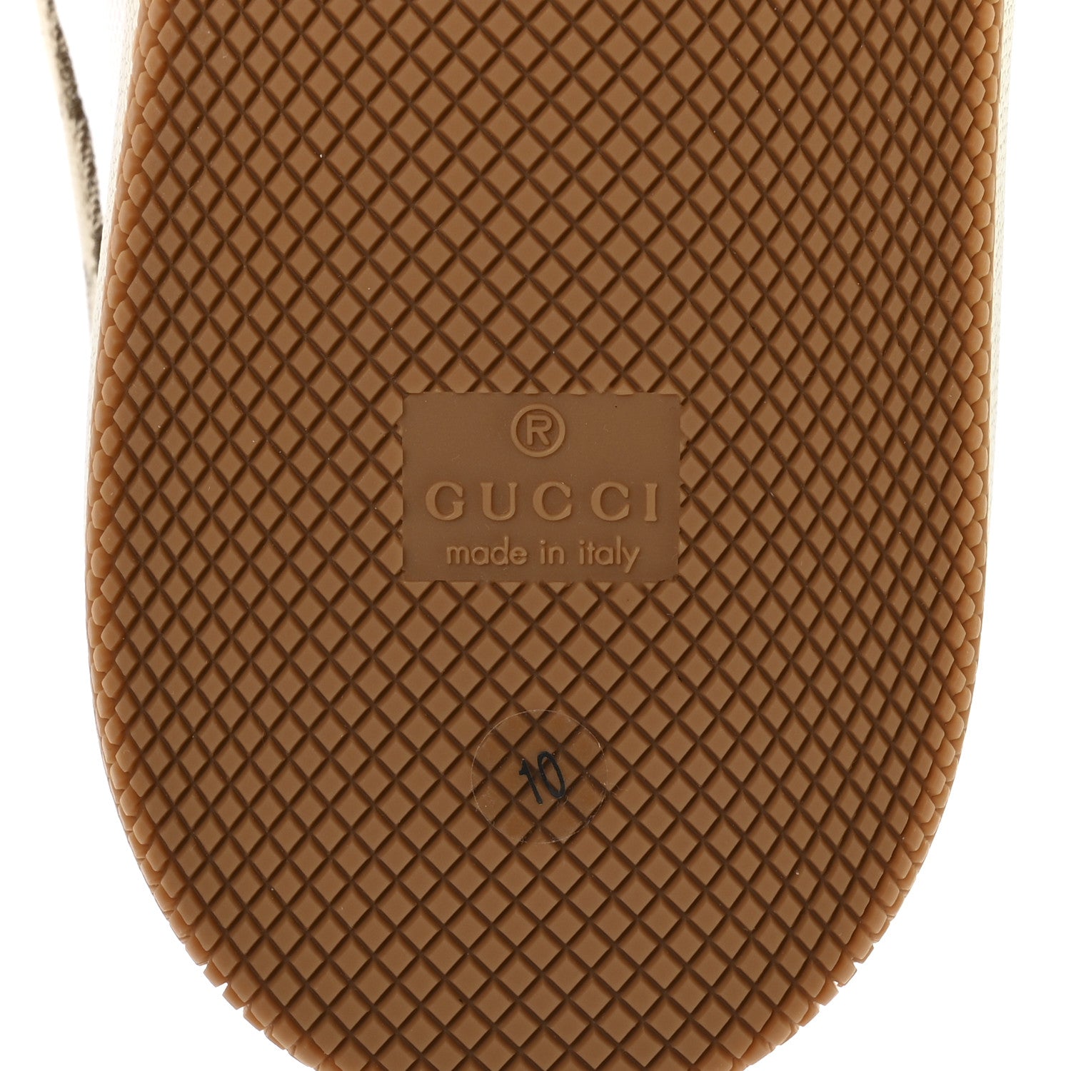 Gucci GG Supereme Monogram Calfskin Web Mens Screener Sneakers 10 Beige Ebony White Shine Purple 7 of 9