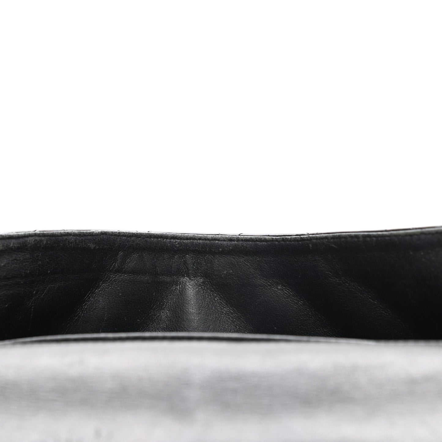 Patent Quilted Clutch with Chain Flap Black